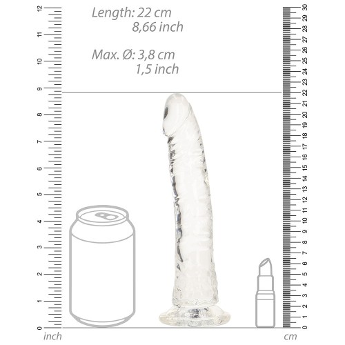 Dildo Transparente Slim RealRock 8 Pulgadas