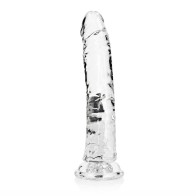 RealRock Crystal Clear Slim Dildo 9 in.