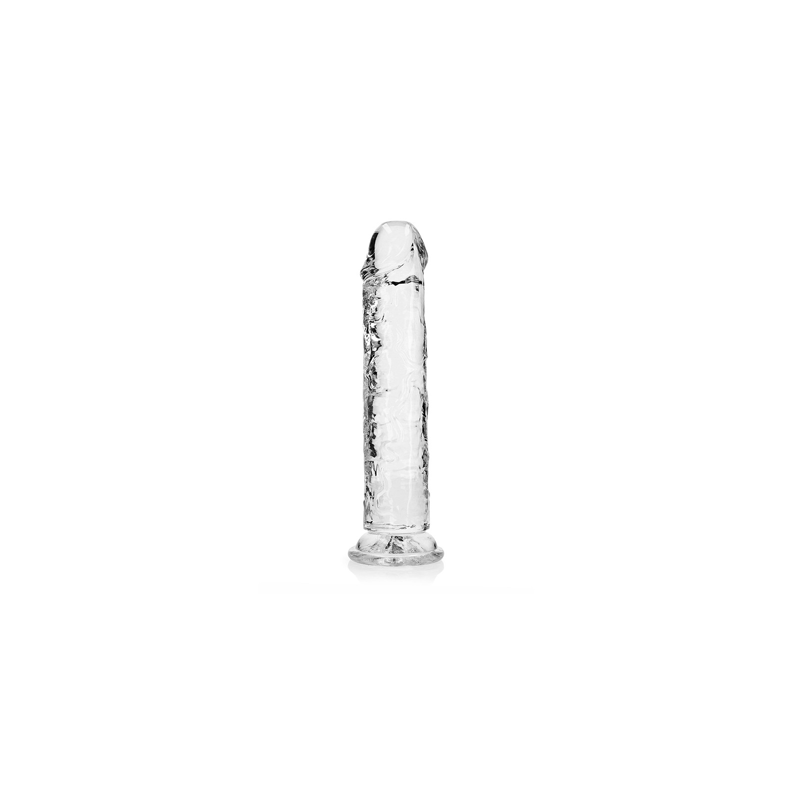 RealRock Crystal Clear Straight 10 in. Dildo Without Balls Clear