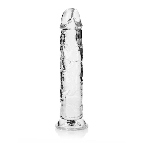 Dildo Recto Transparente RealRock de 10 in. Sin Testículos Transparente