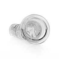 RealRock Crystal Clear Straight 10 in. Dildo Without Balls Clear