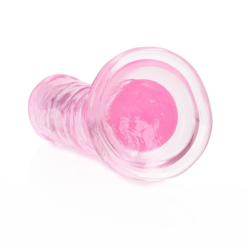 Dildo Recto Transparent de 6 in. RealRock Sin Testículos Rosa