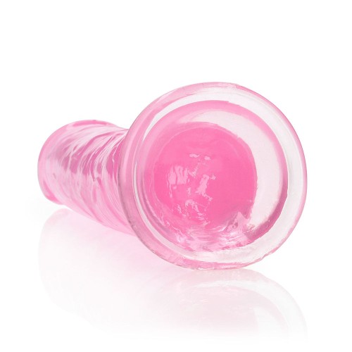 RealRock Crystal Clear Straight Pink Dildo