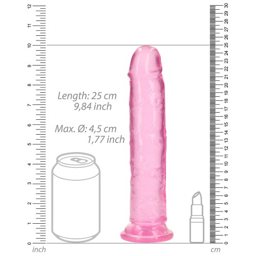 Dildo Recto Transparente RealRock Rosa