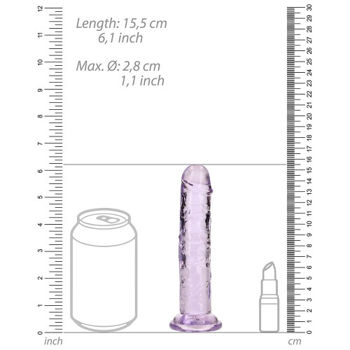 RealRock Dildo Recto Transparente de 6 Pulgadas - Seguro para el Cuerpo