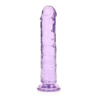 RealRock Crystal Clear 7 in. Dildo Without Balls in Purple