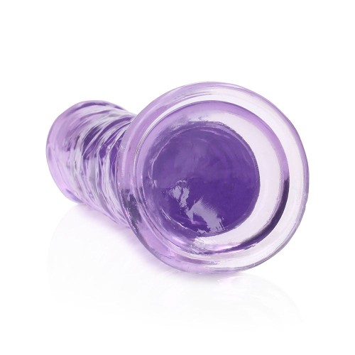 Dildo Recto Transparente RealRock de 7 Pulgadas Sin Testículos en Morado