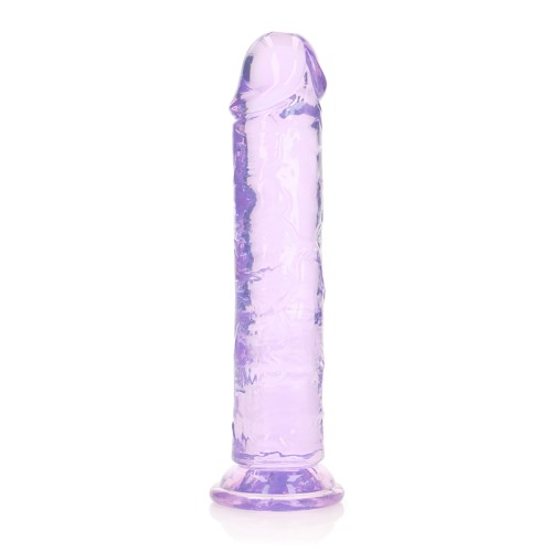 Dildo Transparente de 8 Pulgadas Sin Testículos Morado