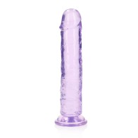 Dildo Transparente de 8 Pulgadas Sin Testículos Morado