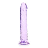 Dildo Transparente RealRock de 9 Pulgadas en Púrpura - Placer Supremo