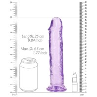 Dildo Transparente RealRock de 9 Pulgadas en Púrpura - Placer Supremo