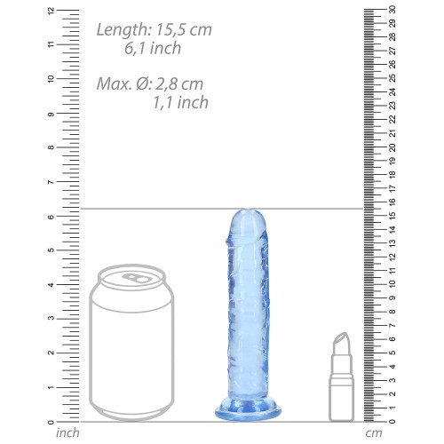 Dildo Recto RealRock Crystal Clear 6 in.