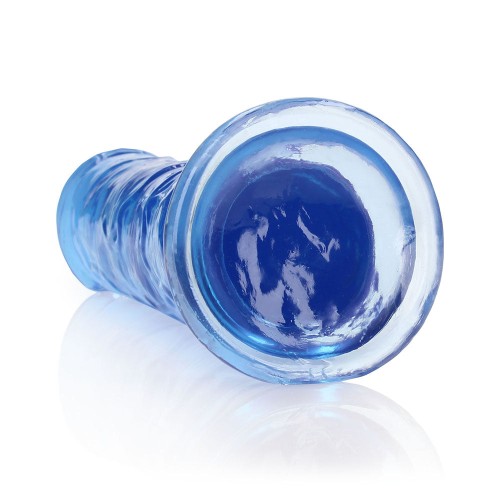 RealRock Crystal Clear Straight 9 in Dildo Without Balls Blue