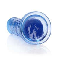 RealRock Dildo Recto Transparente 9 in Sin Testículos Azul