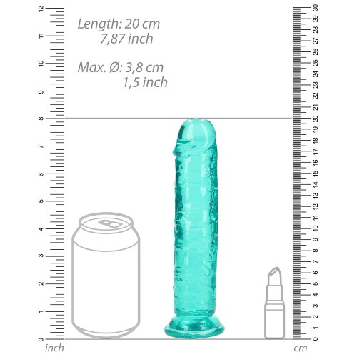 Dildo Recto RealRock Crystal Clear de 7 in.