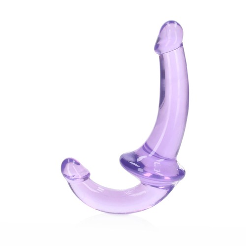 RealRock Crystal Clear 6 in. Strapless Strap-On Dildo - Purple