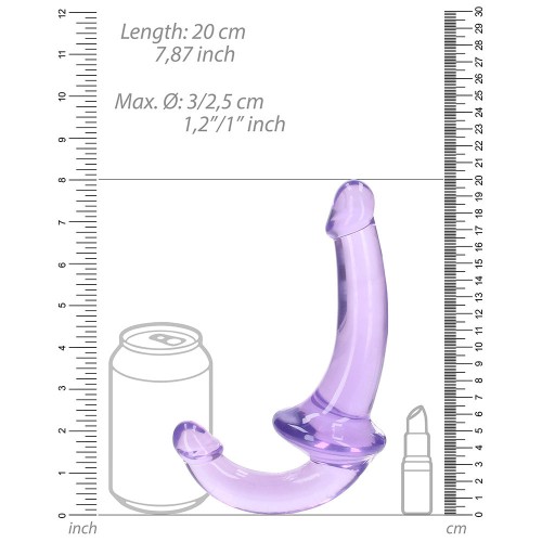 Dildo Strapless Cristal Claro RealRock 6 in. - Morado