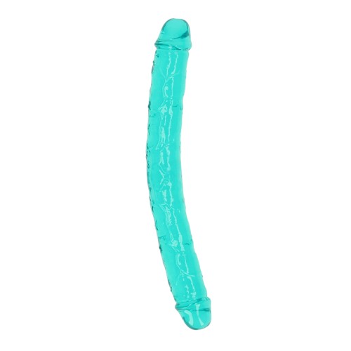 RealRock Crystal Clear Double Dong 13 in Turquoise