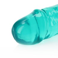 Dildo Doble RealRock Crystal Clear de 13 in Turquesa