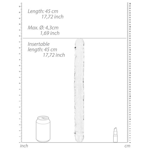 Dildo Doble Transparente RealRock de 18 Pulgadas