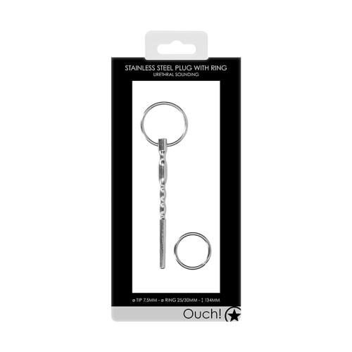 Ouch Urethral Sounding Stainless Steel Plug 7.5 mm