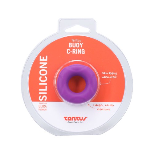 Tantus Buoy Small Silicone C-Ring Purple for Longer Lasting Performance