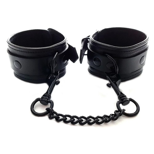 Rouge Leather Wrist Cuffs Black