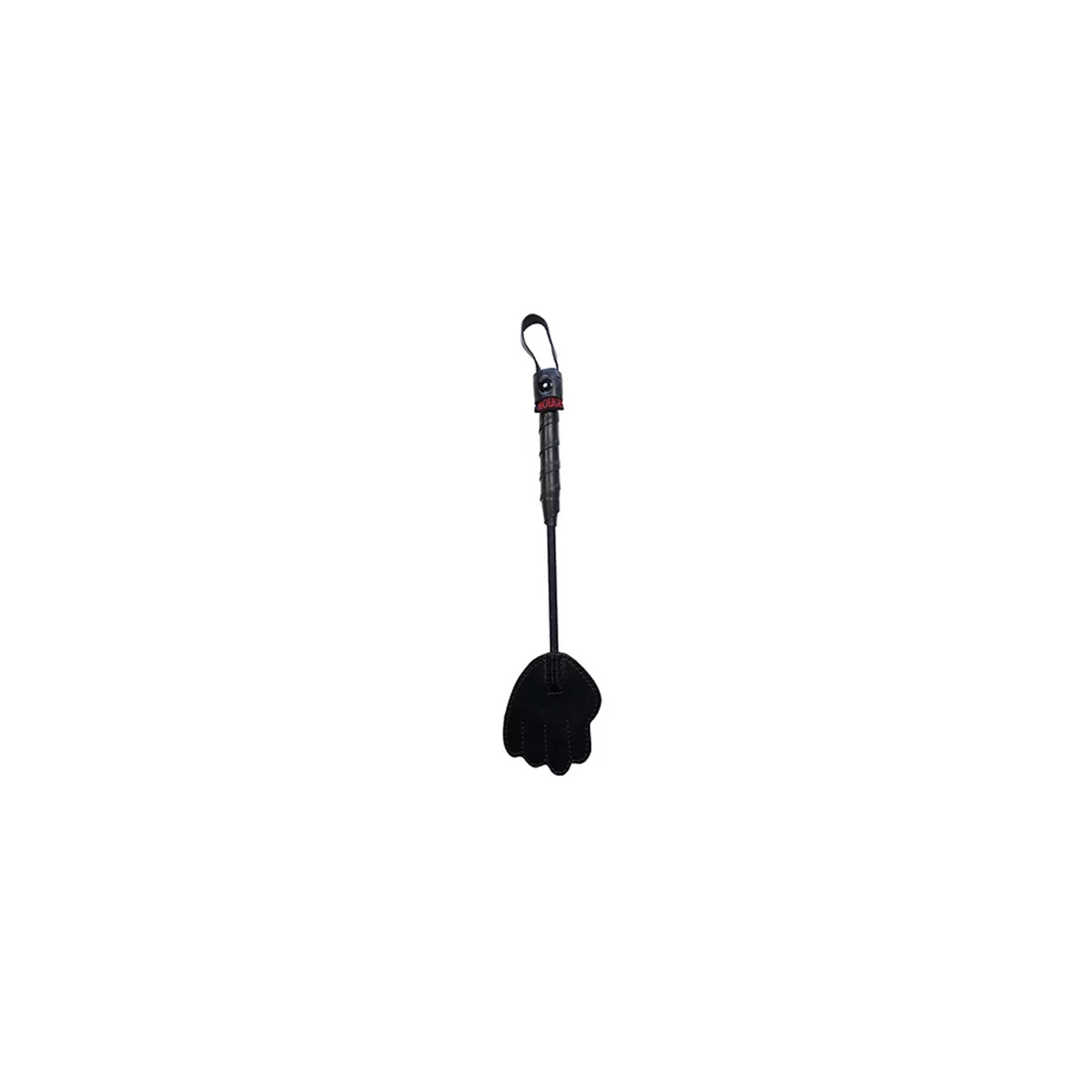 Rouge Mini Leather Hand Riding Crop Black