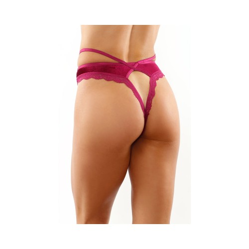 Kalina Velvet Thong with Keyhole Back L/XL