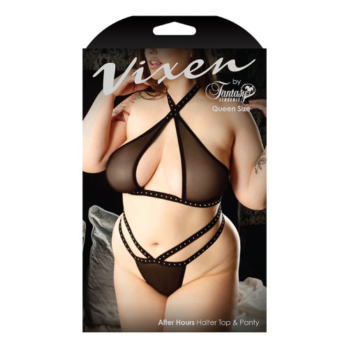 Vixen After Hours Studded Halter Top and Panty