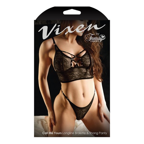 Vixen Longline Bralette & Thong for Seductive Style