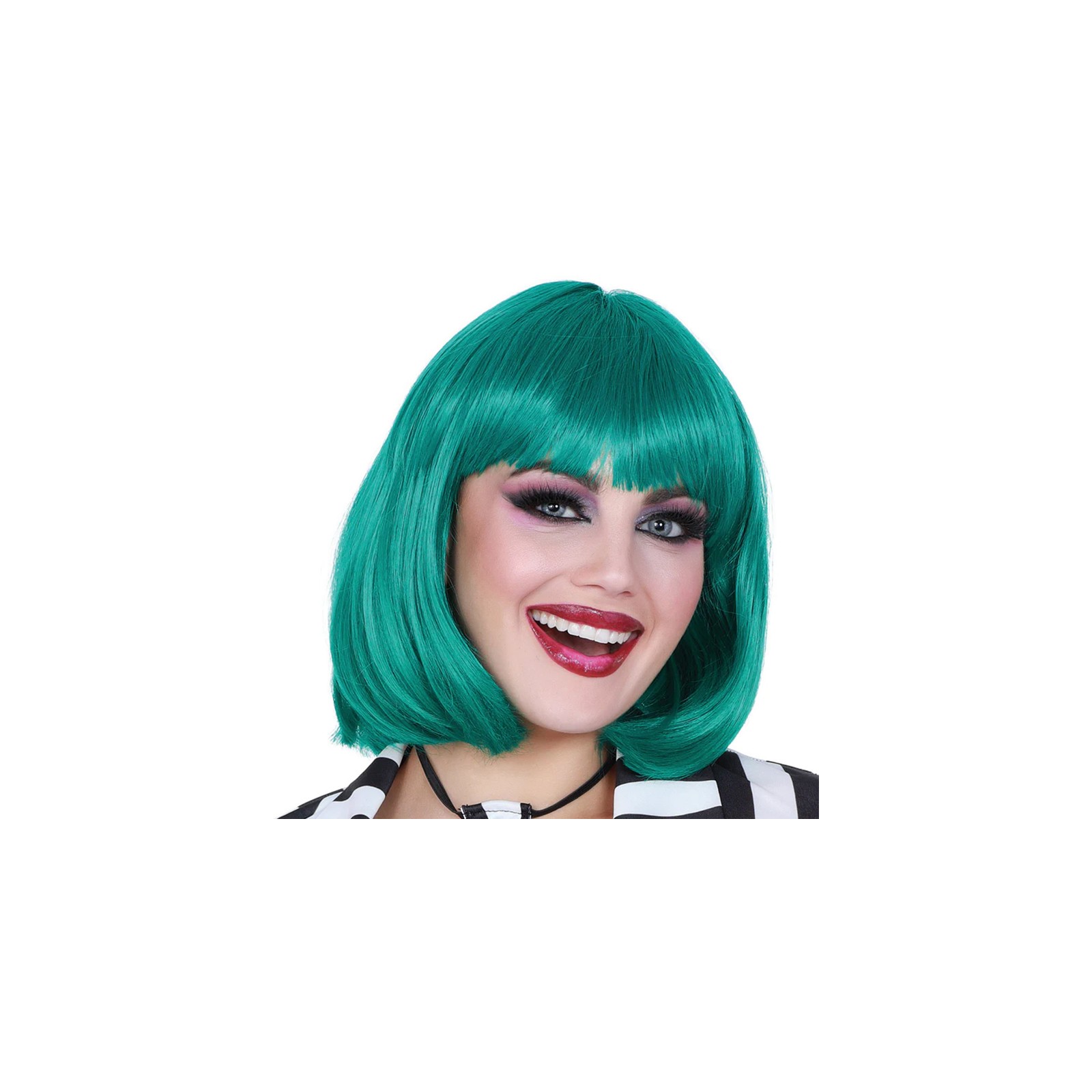 Teal Mid-Length Bob Wig for Playful Looks