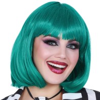 Peluca Bob de Longitud Media Verde Teal para Looks Juguetones