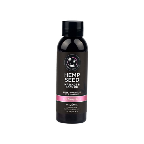 Earthly Body Hemp Seed Massage Oil Zen Berry Rose