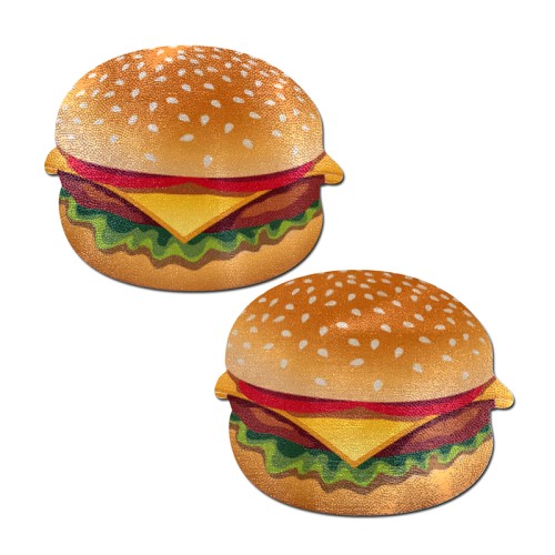 Pastease Burger Nipple Pasties for Fun Parties