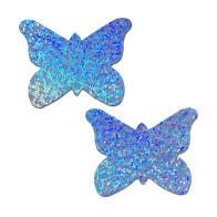 Pastease Butterfly Nipple Pasties Baby Blue Glitter