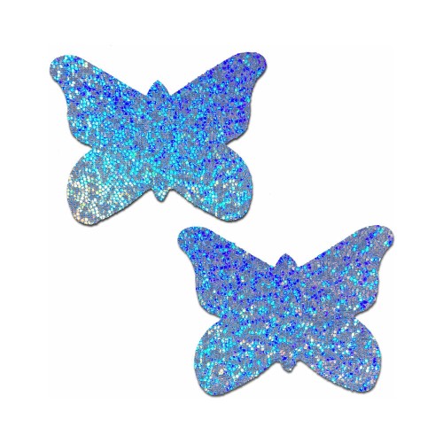 Pastease Butterfly Nipple Pasties Baby Blue Glitter