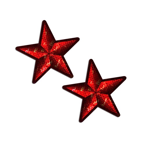 Pastease Nautical Star Nipple Pasties - Red Disco Fun