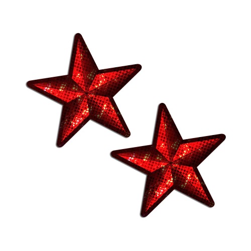 Pastease Nautical Star Nipple Pasties - Red Disco Fun