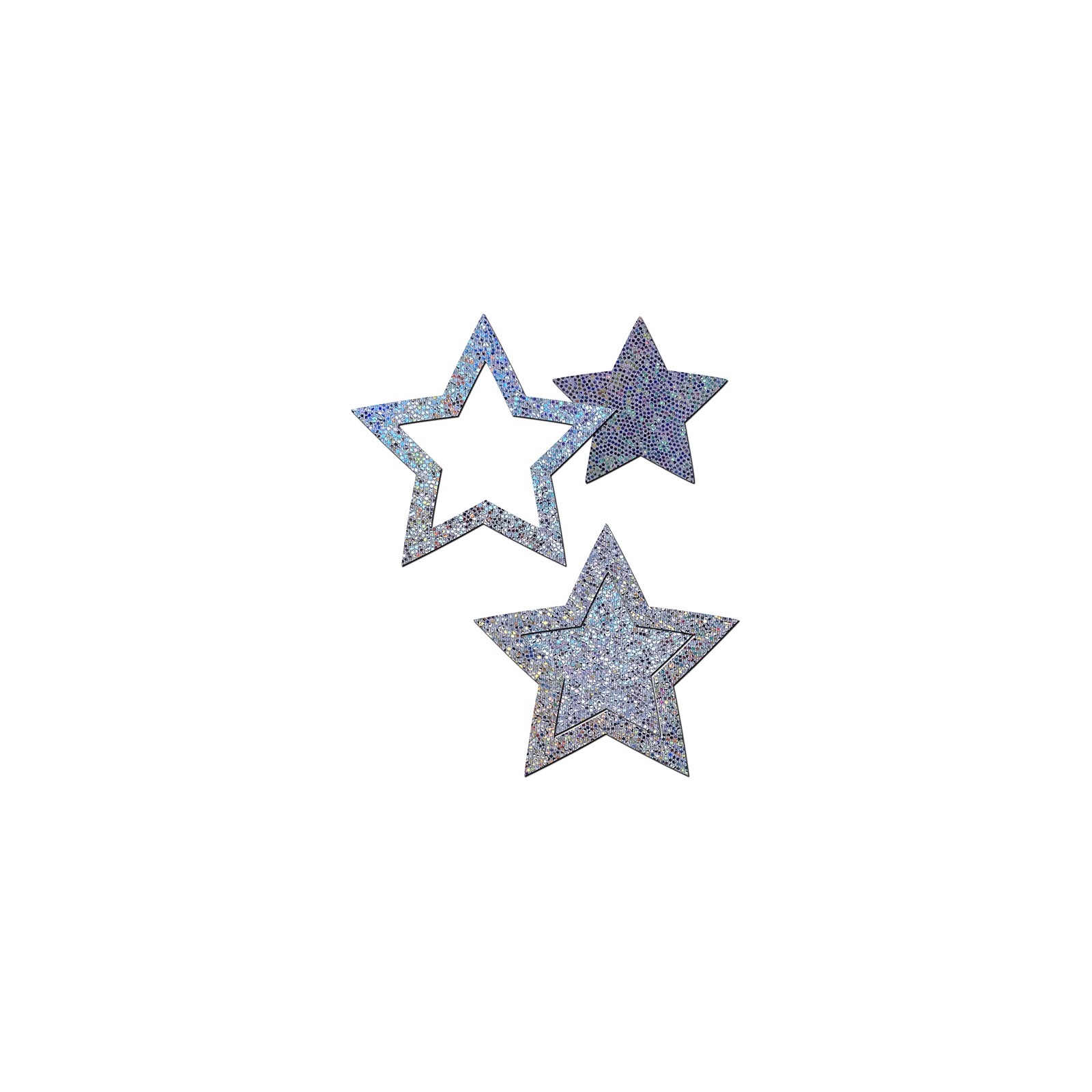 Pastease Peek-a-Boob Silver Glitter Star Nipple Pasties