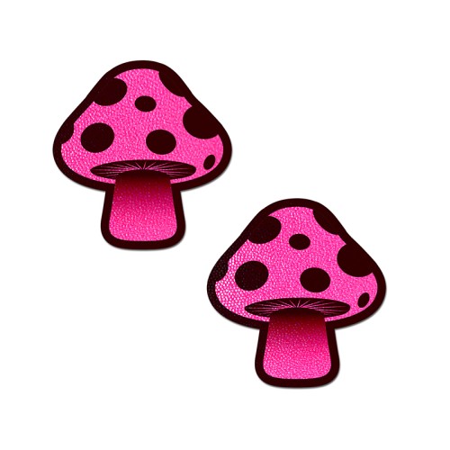 Pastease Neon Pink Shroom Nipple Pasties - Fun Accessory