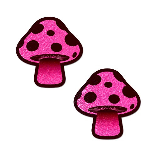 Pastease Neon Pink Shroom Nipple Pasties - Fun Accessory