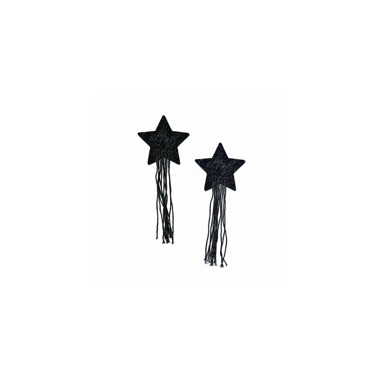 Tassel Pasties Black Sparkle Star Pastease with Long Fringe