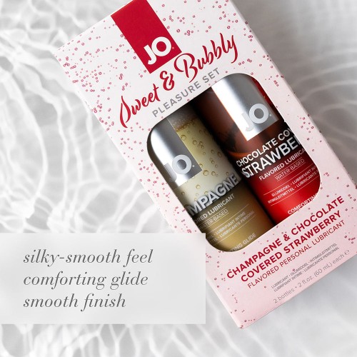 Conjunto de Lubricantes Saborizados JO Sweet & Bubbly para Noches Románticas