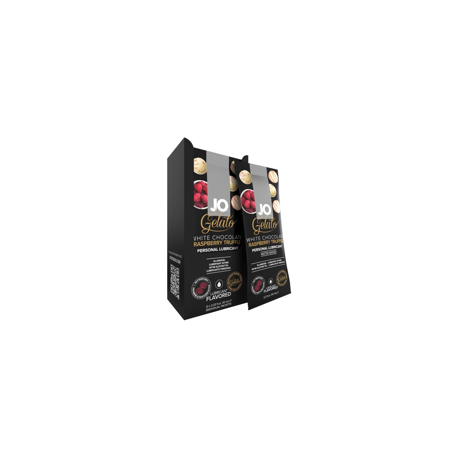 Lubricante JO Sabor Chocolate Blanco y Frambuesa 12-Pack