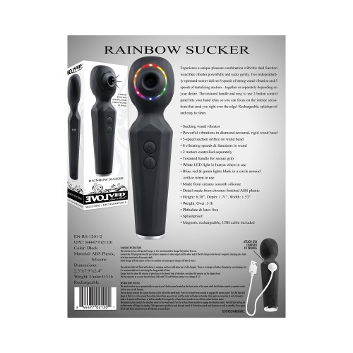 Evolved Rainbow Sucker Rechargeable Wand Vibrator