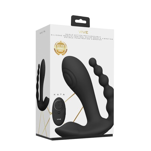 VIVE KATA Vibrador de Doble Entrada con Control Remoto