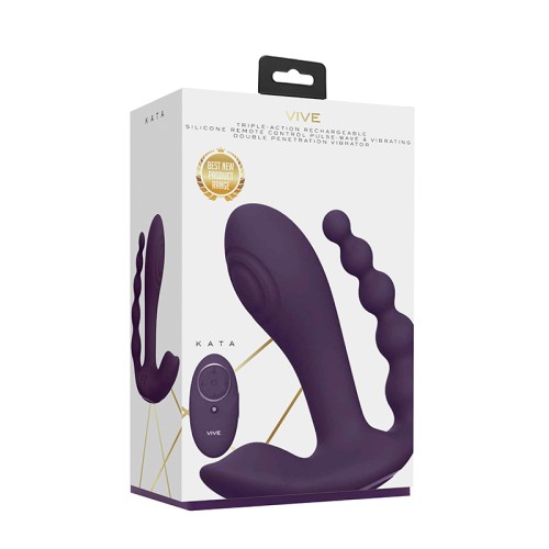 Vibrador Doble Entrada VIVE KATA Recargable con Control Remoto