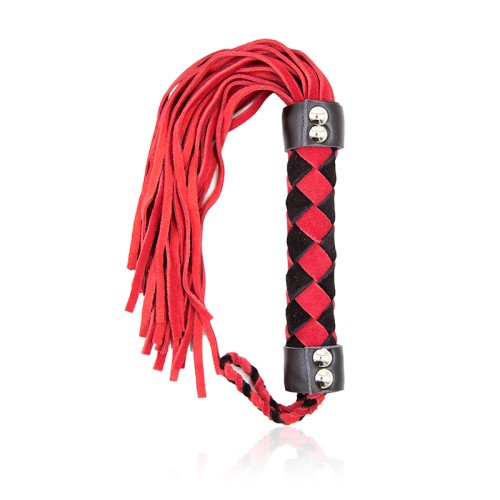 Ple'sur Red Leather Flogger for Sensual Impact