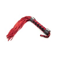 Ple'sur Red Leather Flogger for Sensual Impact